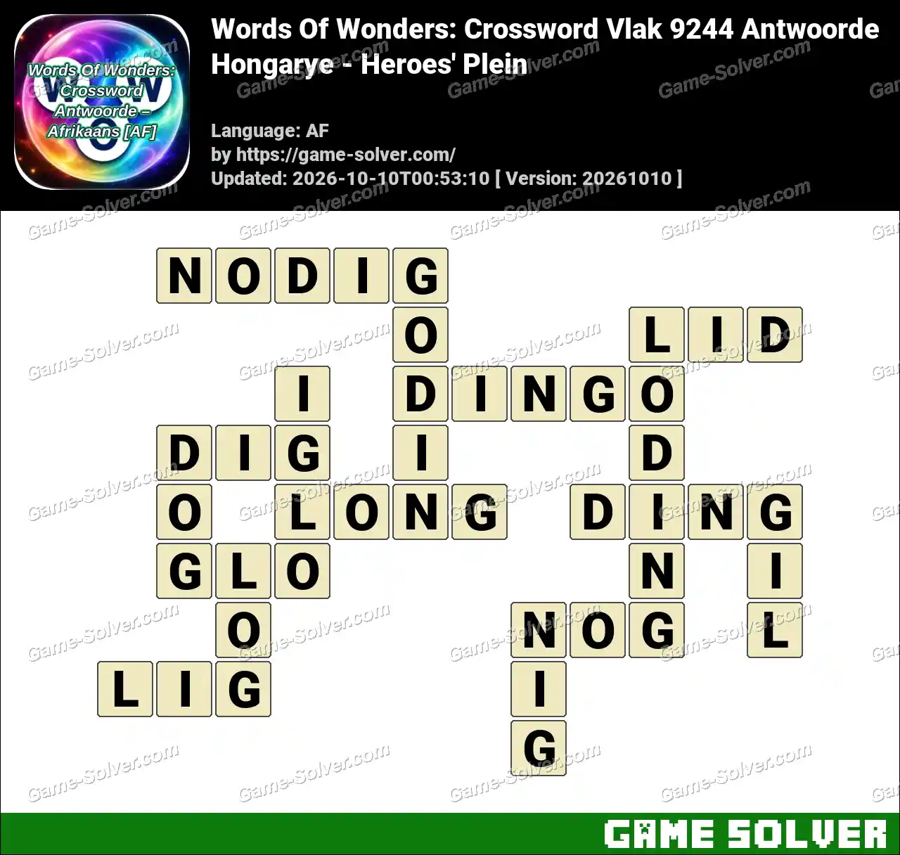 Words Of Wonders: Crossword Vlak 9244 Antwoorde – Hongarye – Heroes’ Plein